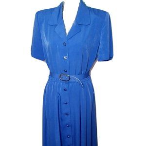 Leslie Fay Belted Button Down Dress